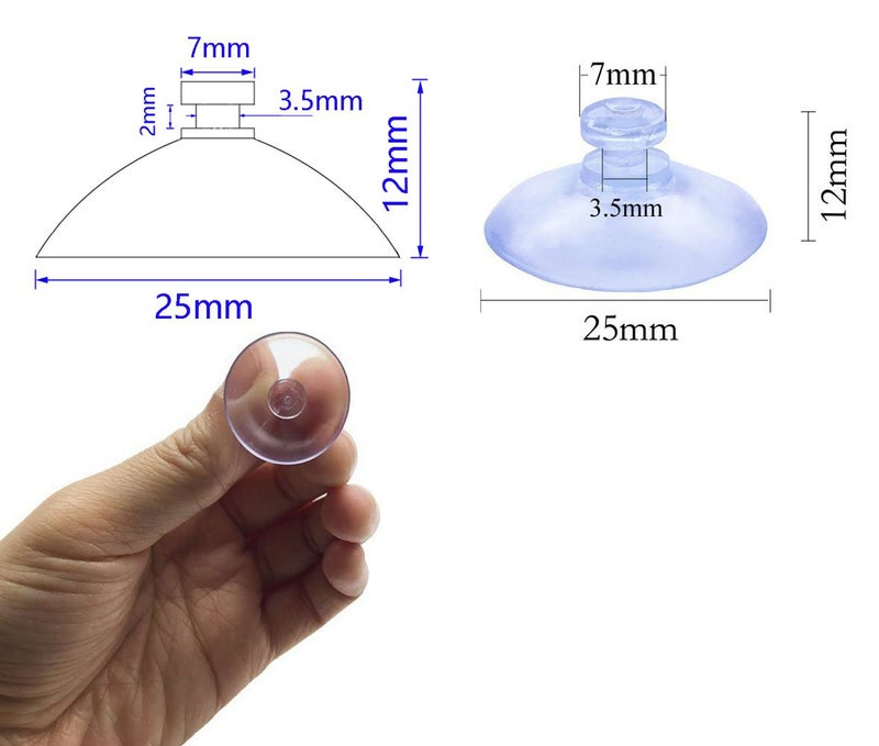 Hyamass 100Pcs Small Suction Cups for Glass - Clear Anti-Slip Pads, No-Hook Plastic Suction Cups for Windows, Table Tops, Home Organization & Festival Decor (Diameter 25mm) - Image 2